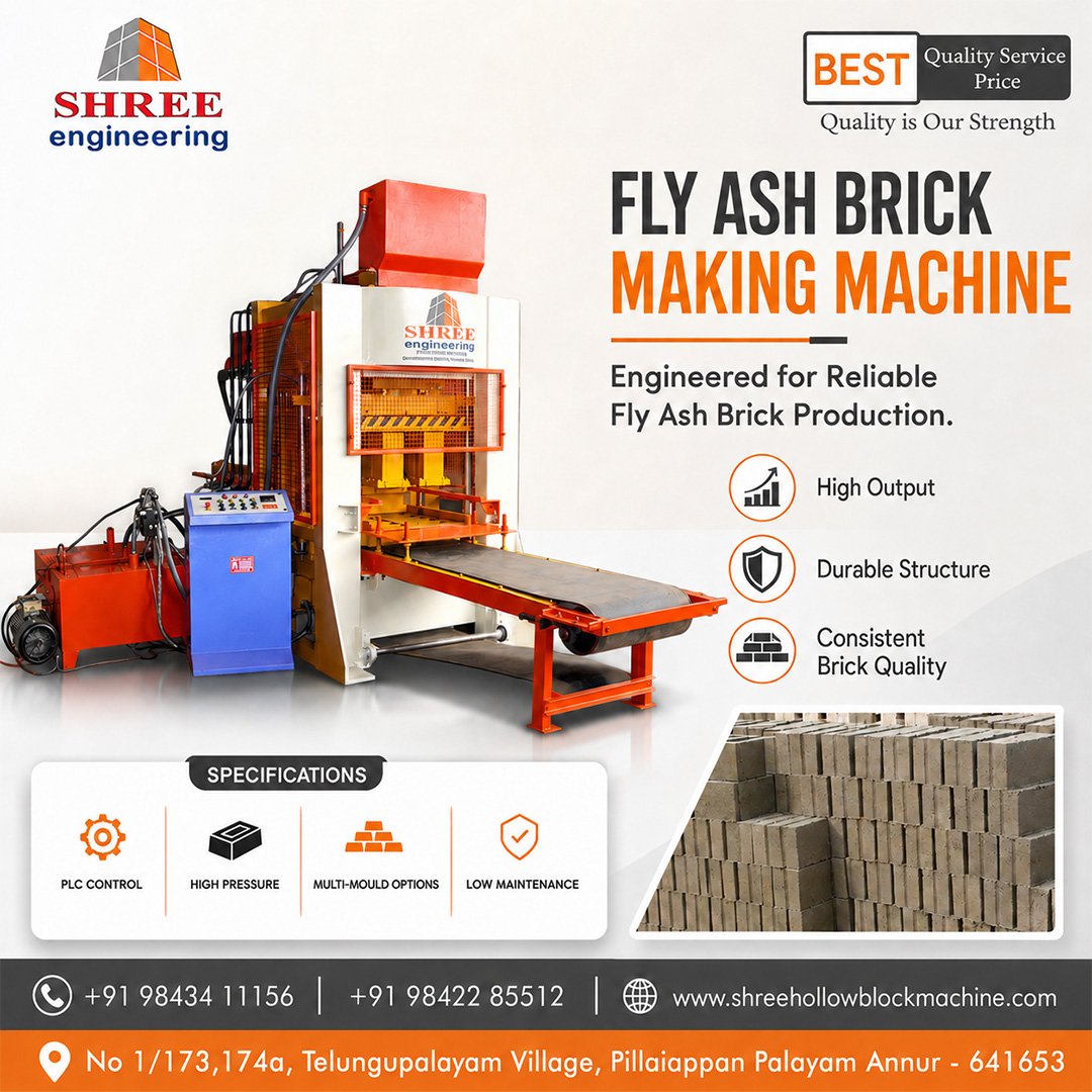 Fully Automatic Fly Ash Brick Making Machine Tamil Nadu
